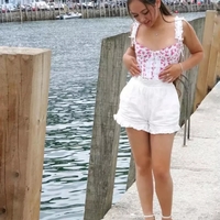 Pink Flower Print Ruffle Bustier Crop Top - Thumbnail 2