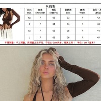 Brown 2 Piece Set Tie Up Drawstring Halter Top - Thumbnail 5