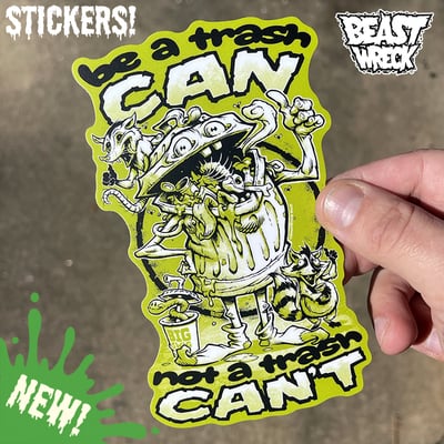 Trash can vinyl sticker