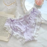 Love Heart Lace Cotton Panties  - Thumbnail 4
