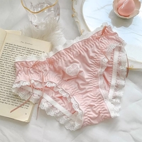 Love Heart Lace Cotton Panties  - Thumbnail 5