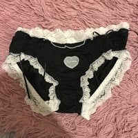 Love Heart Lace Cotton Panties  - Thumbnail 9
