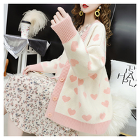 Sweet Heart Print Button Cardigan  - Thumbnail 3