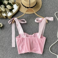 Pink Rose Lace Up Bustier Top - Thumbnail 1