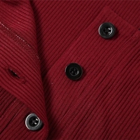 Red V Neck Puff Long Sleeve Shirt  - Thumbnail 5