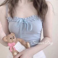 Sweet Blue Ruched Crop Top - Thumbnail 5