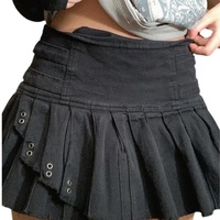 Black Pleated Mini Skirt - Thumbnail 6