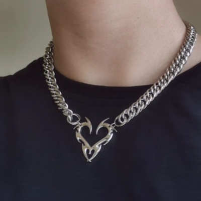 Free shipping-metal heart choker - Thumbnail 4