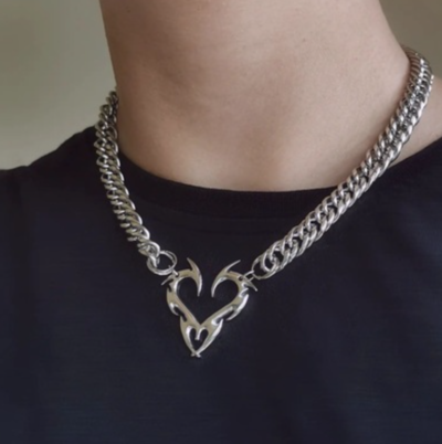 Free Shipping-METAL HEART CHOKER