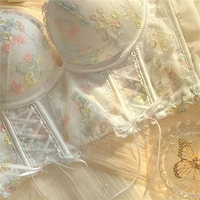 Floral Lace Embroidery Corset Top - Thumbnail 2