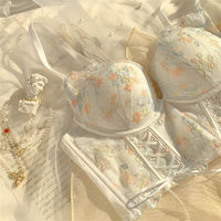 Floral Lace Embroidery Corset Top - Thumbnail 5