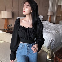 Bandage Lace Up Puff Long Sleeve Blouse  - Thumbnail 7