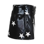 Black PU Glossy Star Print Mini Skirt-4