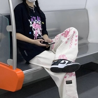 Anime Girl Print Wide Leg Pants  - Thumbnail 1