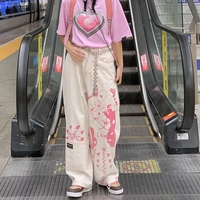 Anime Girl Print Wide Leg Pants  - Thumbnail 3