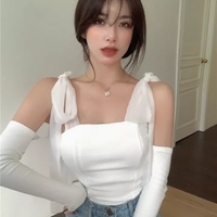 Sweet Pink Bow Knit Long Sleeve Crop Top - Thumbnail 1