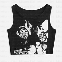 Cat Print Tank Top - Thumbnail 1