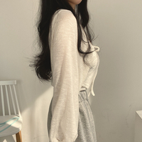 White Thin Lantern Long Sleeve Cardigan  - Thumbnail 5