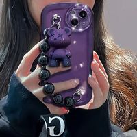 Purple Bear Chain Phone Case For iPhone (iPhone11-iPhone14) - Thumbnail 1