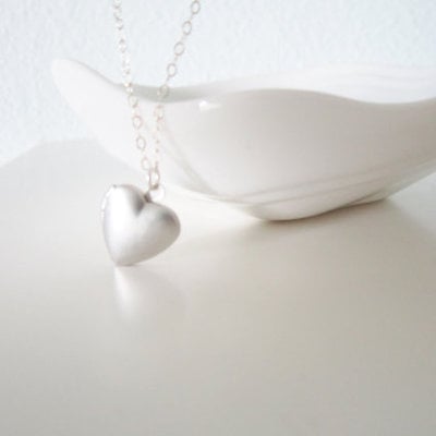 Little heart locket on sterling silver chain