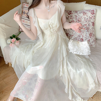 White Yellow Golden Tulle Layered Princess Elegant Classic Long Dress - Thumbnail 4