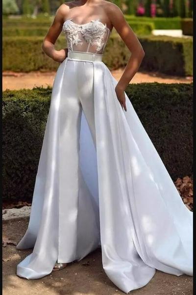 Unique Bridal Jumpsuit Lace Wedding Jumpsuit