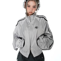 Y2K TRACK JACKET IN SILVER - Thumbnail 2