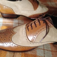 Mens Real Look Of Oxfords Wingtip Dress Shoes - Thumbnail 1