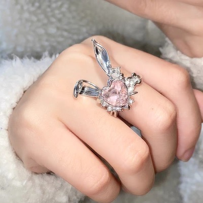 Bunny heart open ring - Thumbnail 2