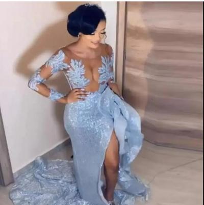 Sexy Prom Dresses 2023 vestido de fiesta abiye abendkleider robe de soiree longue Split Mermaid Evening Dress Sequin Applique