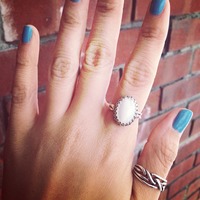 Oval Mother Of Pearl Ring - Thumbnail 2