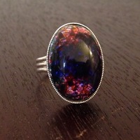 Large Midnight Amethyst Opal Ring - Thumbnail 2