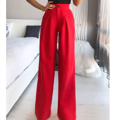 Red fashion women long pants
