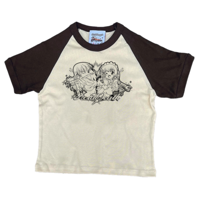 Aciddeath division baby crop (creme&brown)