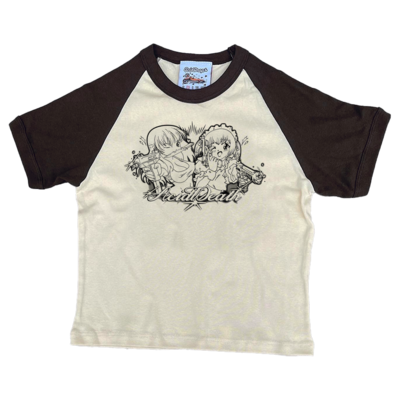 AcidDeath Division Baby Crop (Creme&Brown)