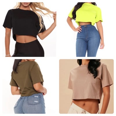 Short sleeve crop tee-td - Thumbnail 3