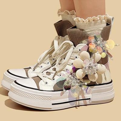 Glory flower breathable elastic socks boots 