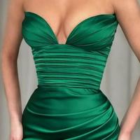 Sexy Prom Dresses Emerald Green Mermaid Long for Women Plus Size Sweetheart High Side Split Backless Formal Wear - Thumbnail 1