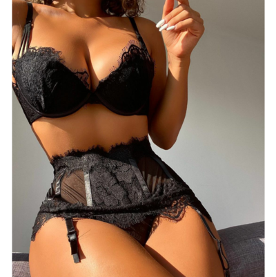 Temperament Black Sexy Underwear Set