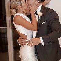 Wonderful High Neck Ivory Wedding Dresses with Side Slit - Thumbnail 2