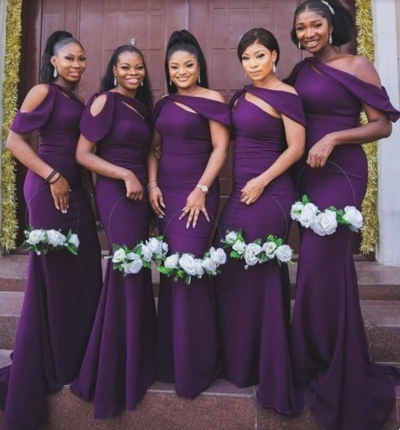 Grape Bridesmaid Dresses Mermaid Maid of Honour Dresses