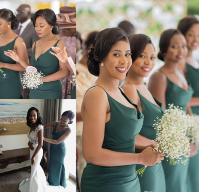 Dark Green Bridesmaid Dresses Maid of Honour Dresses