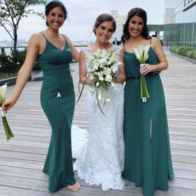 Dark green bridesmaid dresses maid of honour gown  - Thumbnail 2