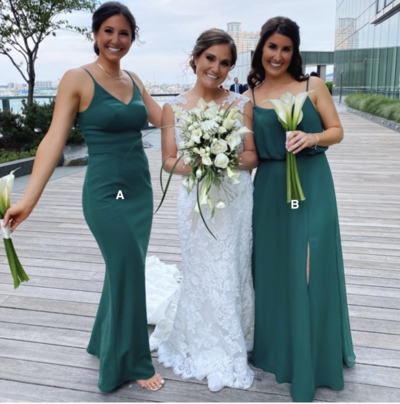 Dark Green Bridesmaid Dresses Maid of Honour Gown 