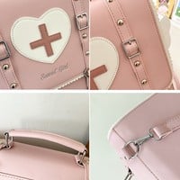 Japanese School Girl College Student Sweet Angel Heart Tiny Wings Messenger Bag Backpack - Thumbnail 7