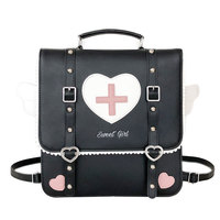 Japanese School Girl College Student Sweet Angel Heart Tiny Wings Messenger Bag Backpack - Thumbnail 6