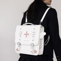 Japanese School Girl College Student Sweet Angel Heart Tiny Wings Messenger Bag Backpack - Thumbnail 3