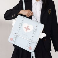 Japanese School Girl College Student Sweet Angel Heart Tiny Wings Messenger Bag Backpack - Thumbnail 2
