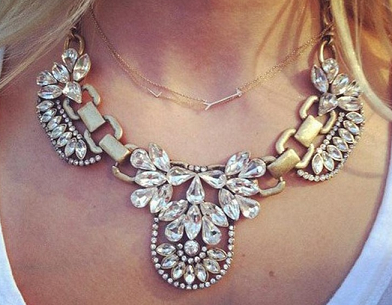Crystal Cluster Bib Necklace