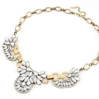 Crystal Cluster Bib Necklace - Thumbnail 2